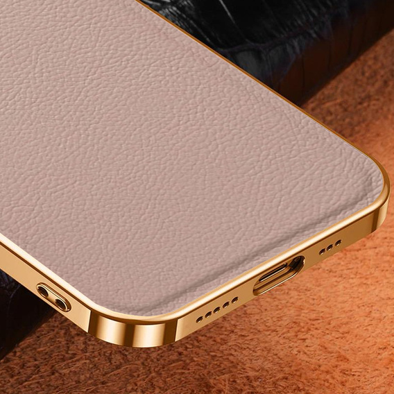 Pouzdro pro iPhone 13 Pro, Cowhide Leather, růžové