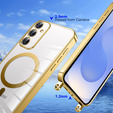 Pouzdro pro Samsung Galaxy S25, Electro MagSafe, zlaté + šňůrka na krk