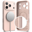 Pouzdro Ringke pro iPhone 17 Pro Max, silikonové magnetické pouzdro MagSafe, Pink Sand