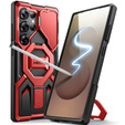 Pouzdro pro Samsung Galaxy S25 Ultra, Tongate MECH MagSafe Series, černé + Tvrzené sklo 9H