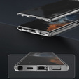 Magnetické pouzdro Dual Glass MagSafe pro Samsung Galaxy S24 Ultra, stříbrné