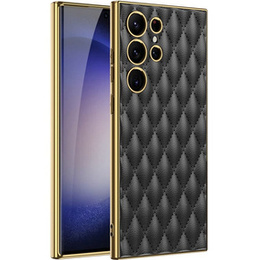 Pouzdro pro Samsung Galaxy S24 Ultra, Leather Rhombus, černé