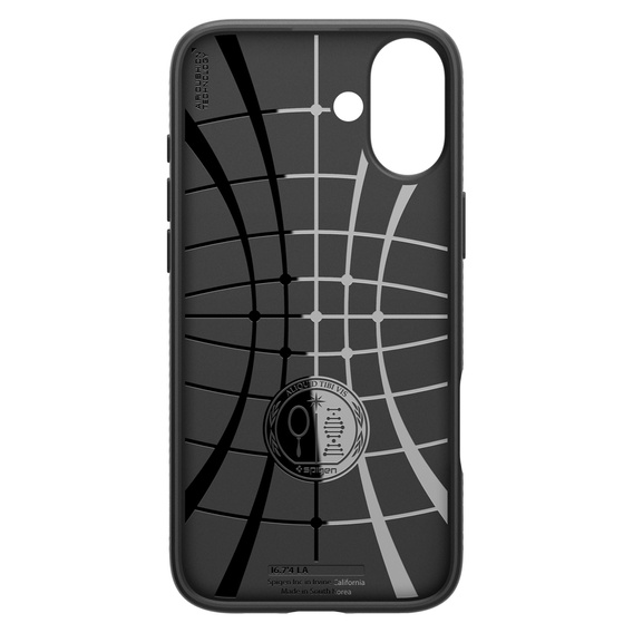 Pouzdro Spigen pro iPhone 16, Liquid Air, černé + 9H tvrzené sklo