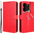 Klopové pouzdro pro Tecno Pova 5 Pro 4G, Crazy Horse Wallet, červené