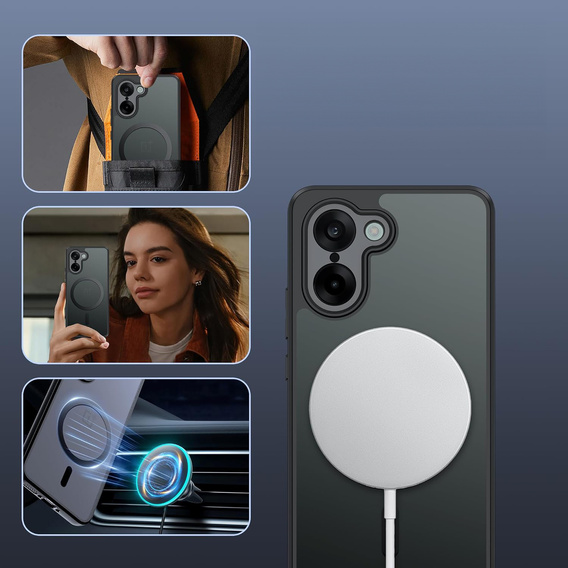 Pouzdro pro OnePlus Nord CE5, pro MagSafe, ERBORD Matt Case, černý