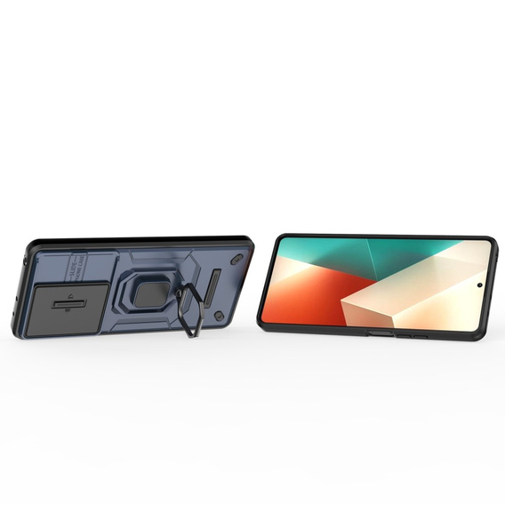 Pouzdro pro Xiaomi Redmi Note 13 5G, KickStand Camera Lens, modré