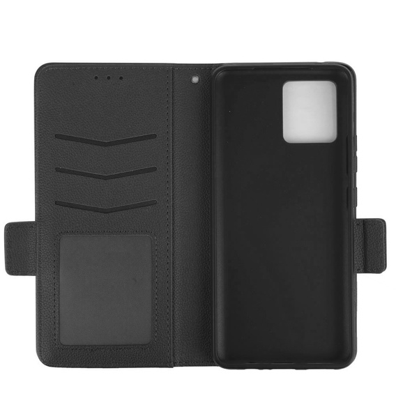 Klopové pouzdro pro Motorola Moto G72, Wallet Litchi Magnet, černé