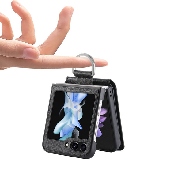 Pouzdro pro Samsung Galaxy Z Flip7 FE / Z Flip6, Card Slot Ring Case, černé