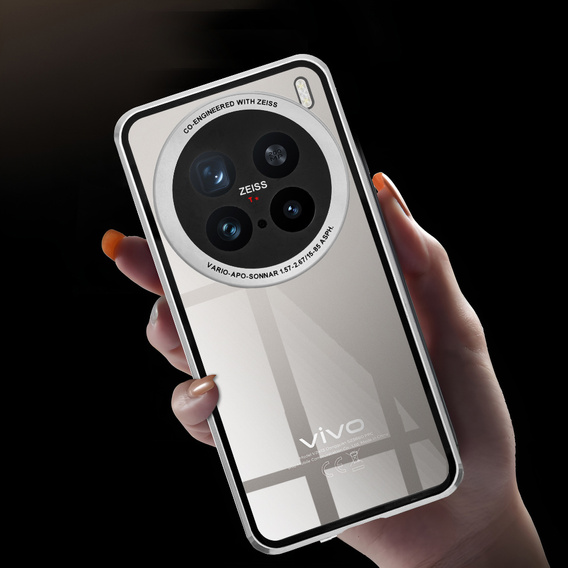 Pouzdro pro Vivo X200 Pro 5G, Magnetic Dual Glass, stříbrné