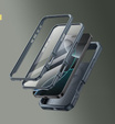 Pancéřové pouzdro pro iPhone 16 Pro Max, Dexnor CamProtect MagSafe, modré (dva rámečky)
