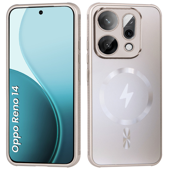 Pouzdro pro Oppo Reno 14, pro MagSafe, s ochranou fotoaparátu, zlaté