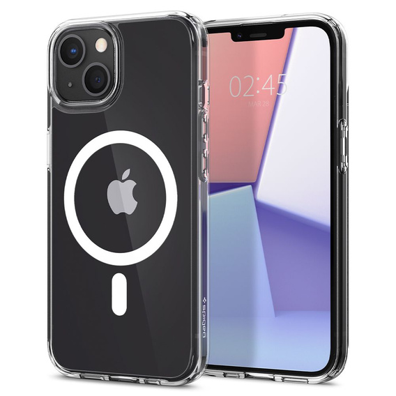 Pouzdro MagSafe Spigen pro iPhone 13 Mini, Ultra Hybrid, bílé + 9H tvrzené sklo