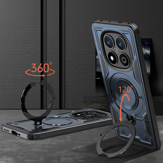 Pouzdro pro Xiaomi Redmi Note 14 Pro+ 5G, Military MagSafe, modré + 9H sklo