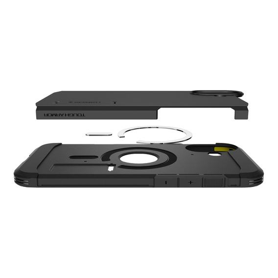 Pouzdro Spigen pro iPhone 16, Tough Armor Mag MagSafe, černé + 9H tvrzené sklo
