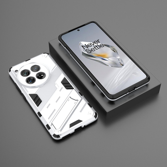 Pouzdro pro OnePlus 12 5G, Military kickstand, bílé