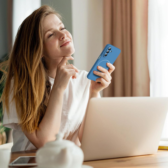 Silikonový obal pro Samsung Galaxy A17 5G, pro MagSafe, modrý