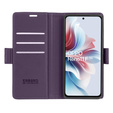 Pouzdro pro Oppo Reno 11F, ERBORD Glossy Litchi, flipová peněženka, fialové