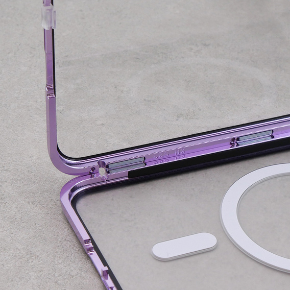 Magnetické pouzdro Dual Glass MagSafe pro Samsung Galaxy S23+ Plus, fialové