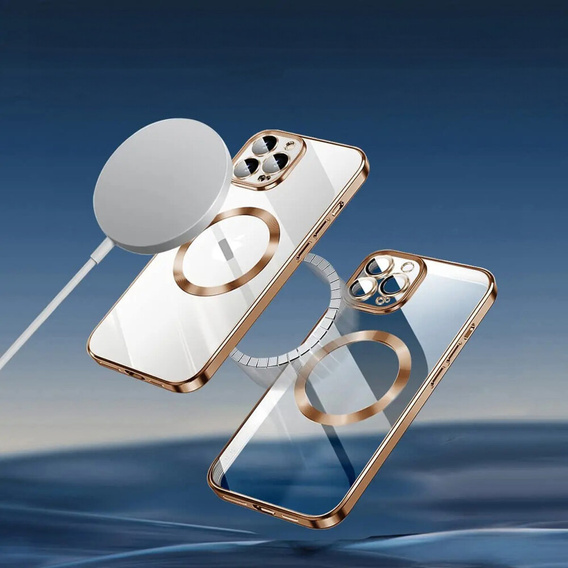 Pouzdro pro iPhone 11 Pro, Electro MagSafe, zlaté + sklo na displej