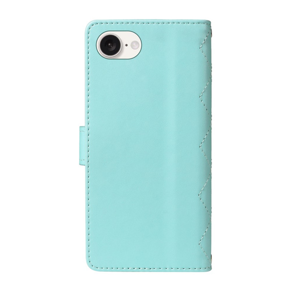Pouzdro s klopou pro iPhone 16E, Rhombus Crossbody Leather, zelené