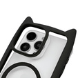 Pouzdro pro iPhone 16 Pro, pro MagSafe, Cute Cat, černé + sklo na displej