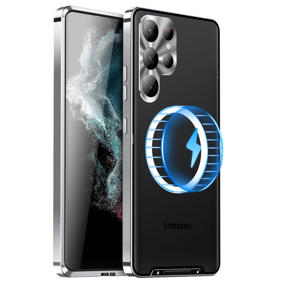 Ochranné pouzdro na fotoaparát pro Samsung Galaxy S23 Ultra, CamShield MagSafe, průhledná / stříbrná