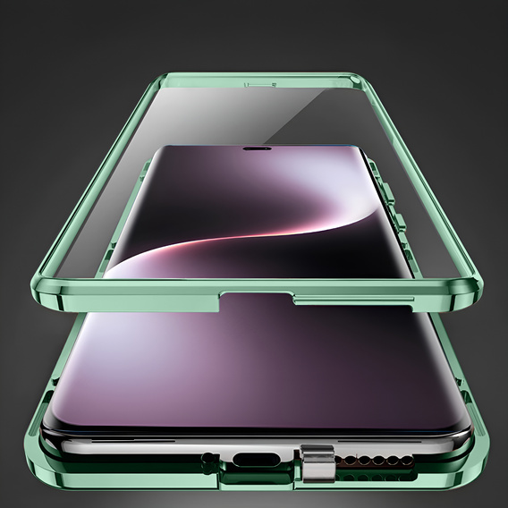 Pouzdro pro Honor Magic 7 Lite, Magnetic Dual Glass, zelené