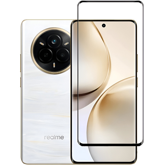 3D tvrzené sklo pro Realme 14 Pro 5G, černý rámeček