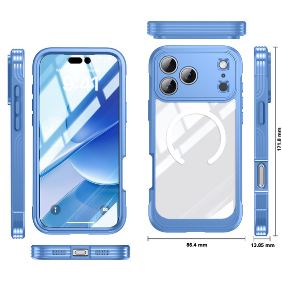 Nárazuvzdorné pouzdro se sklem, pro MagSafe pro iPhone 17 Pro Max