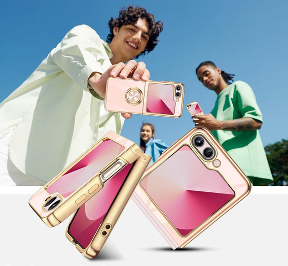 Pouzdro pro Samsung Galaxy Z Flip7 FE / Z Flip6, Electro Ring, růžové