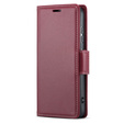 Pouzdro pro Realme 14 Pro 5G, ERBORD Glossy Litchi, flipová peněženka, červené