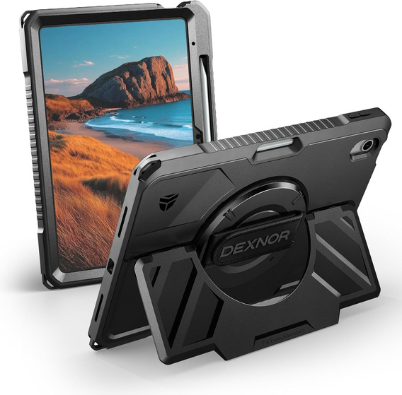 Dexnor 360° pouzdro s popruhem a držákem stylusu pro iPad 11" 2025 A16 (11. generace) / iPad 10,9" 2022 (10. generace)