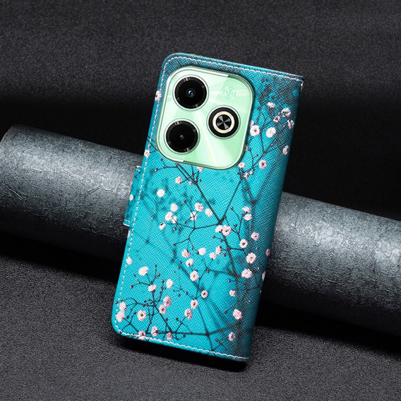 Klopové pouzdro pro Infinix Hot 40i, Wallet, Sakura modré