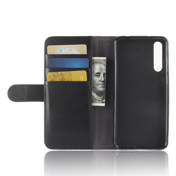 Flipové pouzdro Split Leather Wallet pro Huawei P20 Pro, Split Leather Wallet, černé