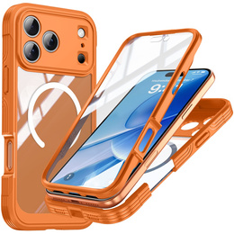 Nárazuvzdorné pouzdro se sklem, pro MagSafe pro iPhone 17 Pro, oranžové