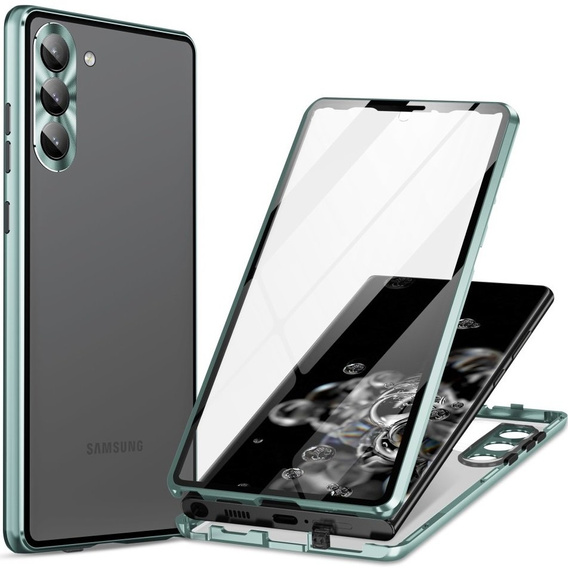 Pouzdro pro Samsung Galaxy S23 Plus, Magnetic Dual Glass, zelené