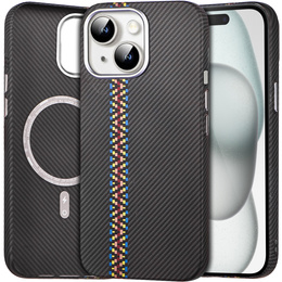 Pouzdro pro iPhone 15, Carbon Fiber MagSafe, černé