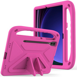 Dětské pouzdro pro Samsung Galaxy Tab S9 FE+, dětské pouzdro s rukojetí, růžové