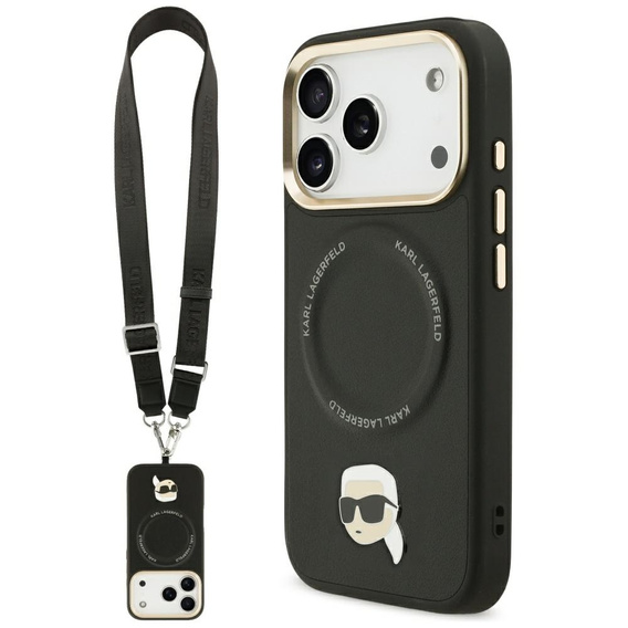 Pouzdro Karl Lagerfeld Big Strap Karl Metal Logo MagSafe pro iPhone 17 Pro