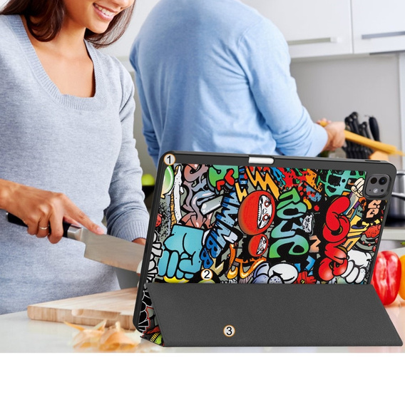 Pouzdro pro iPad Pro 13" 2024 (7 gen.), Smartcase, graffiti