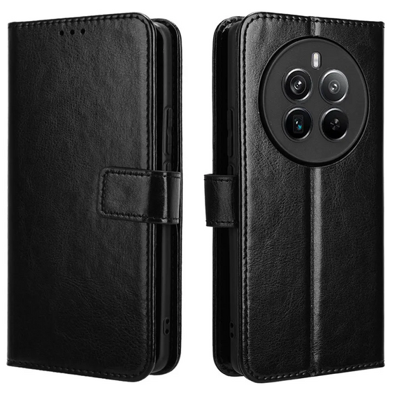 Klopové pouzdro pro Realme 12 Pro 5G / 12 Pro+ 5G, Crazy Horse Wallet, černé