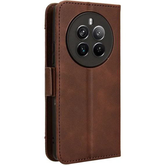 Klopové pouzdro pro Realme 12 Pro 5G / 12 Pro+ 5G, Card Slot, hnědé