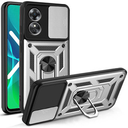 Pouzdro pro Oppo A17, CamShield Slide, stříbrné