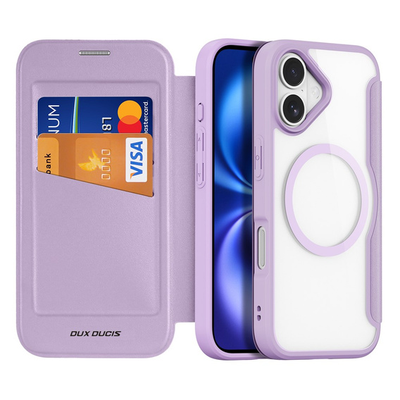 Pouzdro Dux Ducis pro iPhone 17, Skin X Pro, s klopou, pro MagSafe, fialové