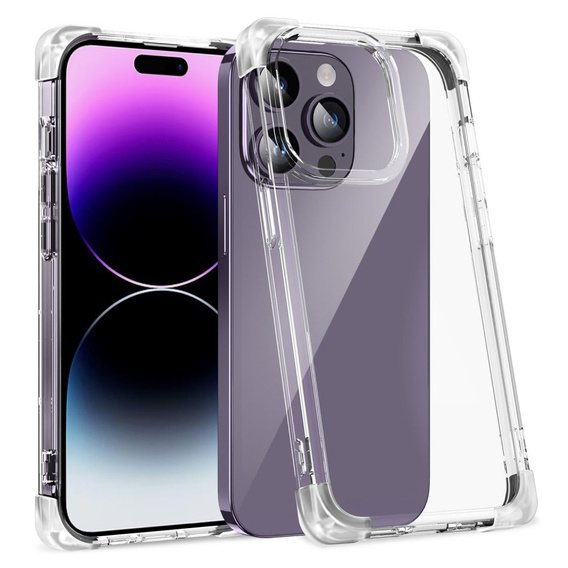 Pouzdro pro iPhone 14 Pro, ERBORD CornerShield, průhledné