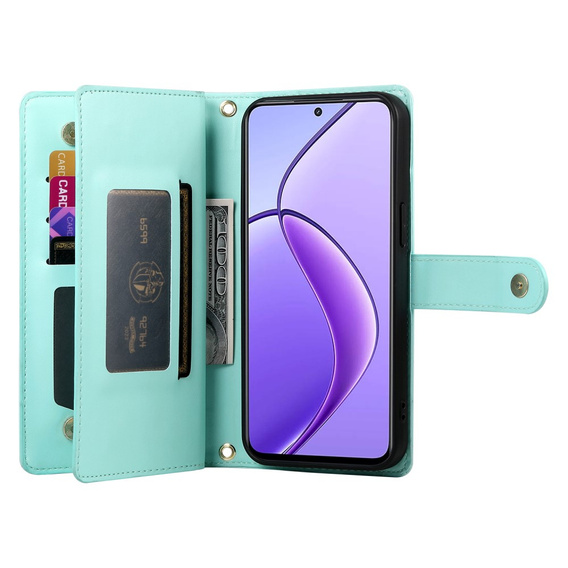 Klopové pouzdro pro Realme 14 Pro+ 5G, Wallet Zipper Pocket, mincovní