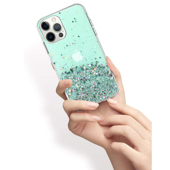 Pouzdro pro iPhone 13 Pro, Glittery, zelené