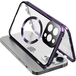 Magnetické pouzdro Dual Glass MagSafe pro iPhone 15 Pro, fialové