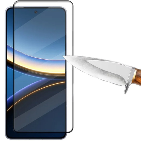 3D tvrzené sklo pro Xiaomi Poco F7 Pro, černý rámeček