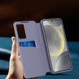 Flipové pouzdro pro Samsung Galaxy S25 Edge, Smart View Wallet, fialové